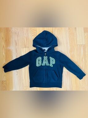 GAP Navy Hooded Zip-Up Sweatshirt for Kids size 5